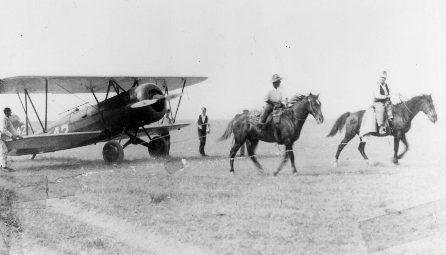 Towing an airplane, 1928